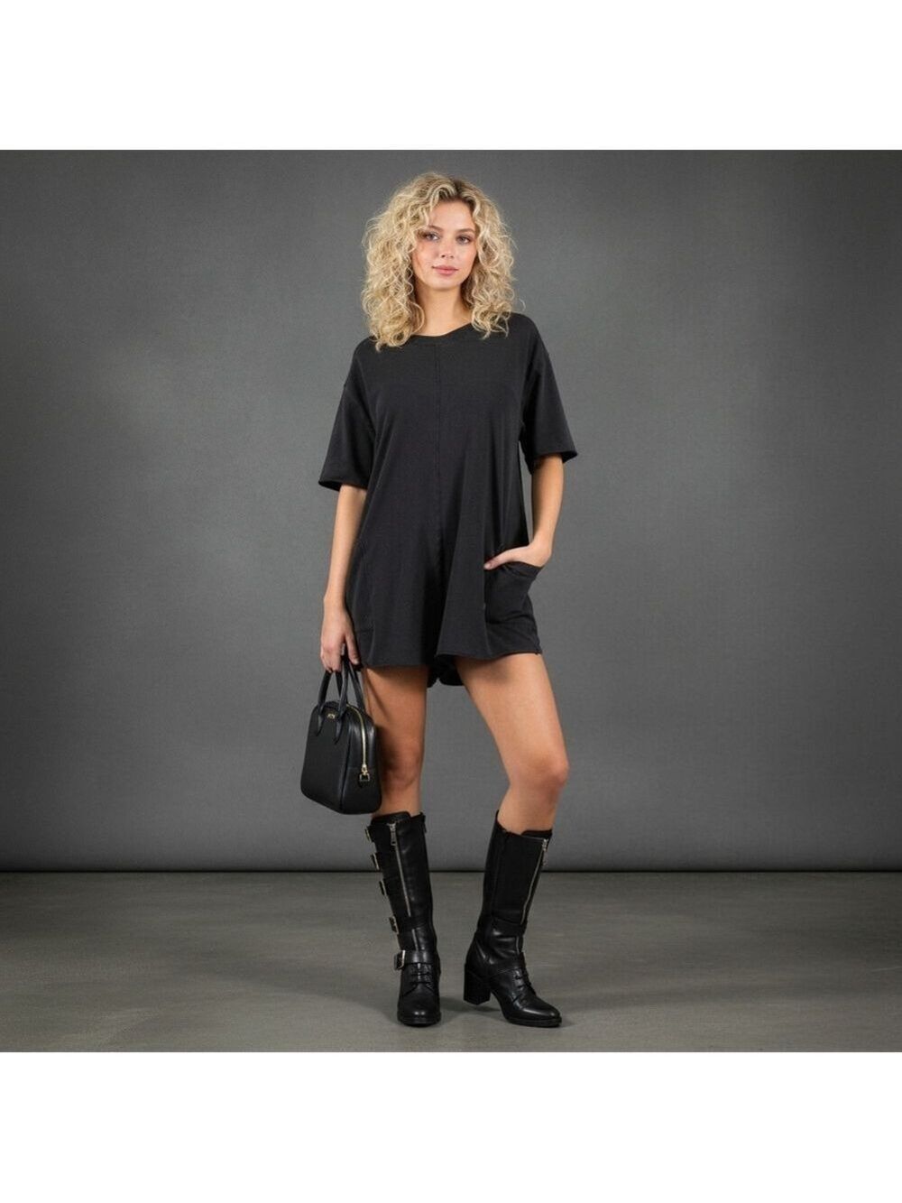 FP Movement Hot Shot Tee Romper Black Size Large